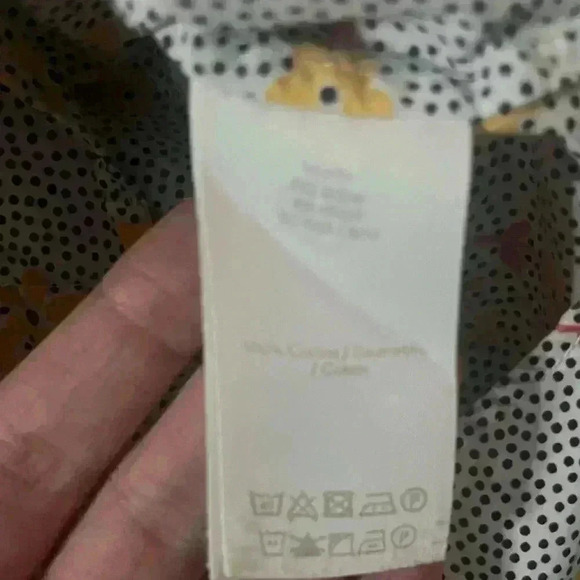 Boden 100% Cotton Polka Dot Floral Button Down Top Size 4R - Picture 5 of 8